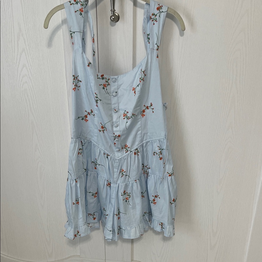 Wild Fable Light Blue Floral Mini Dress